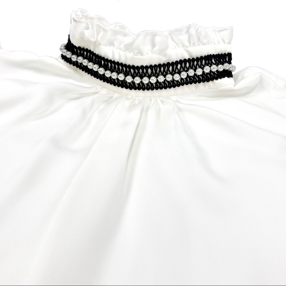 Nanette Lepore Ruffle Mock Neck Sleeveless Blouse - Picture 8 of 14